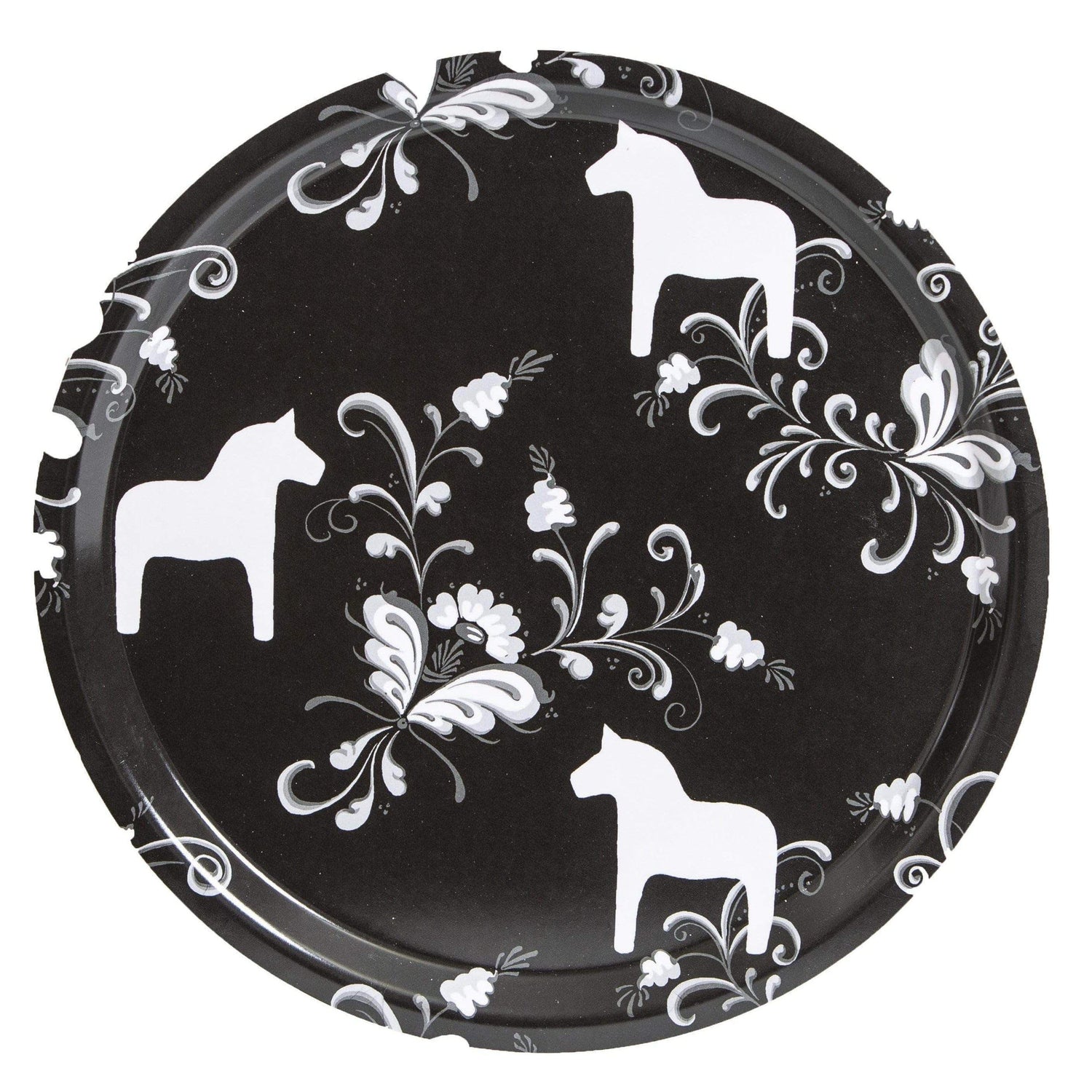 Kurbits Bricka - Rund Bricka 31 cm Ø-Bricka-Arvidssons Textil-Svart-peaceofhome.se