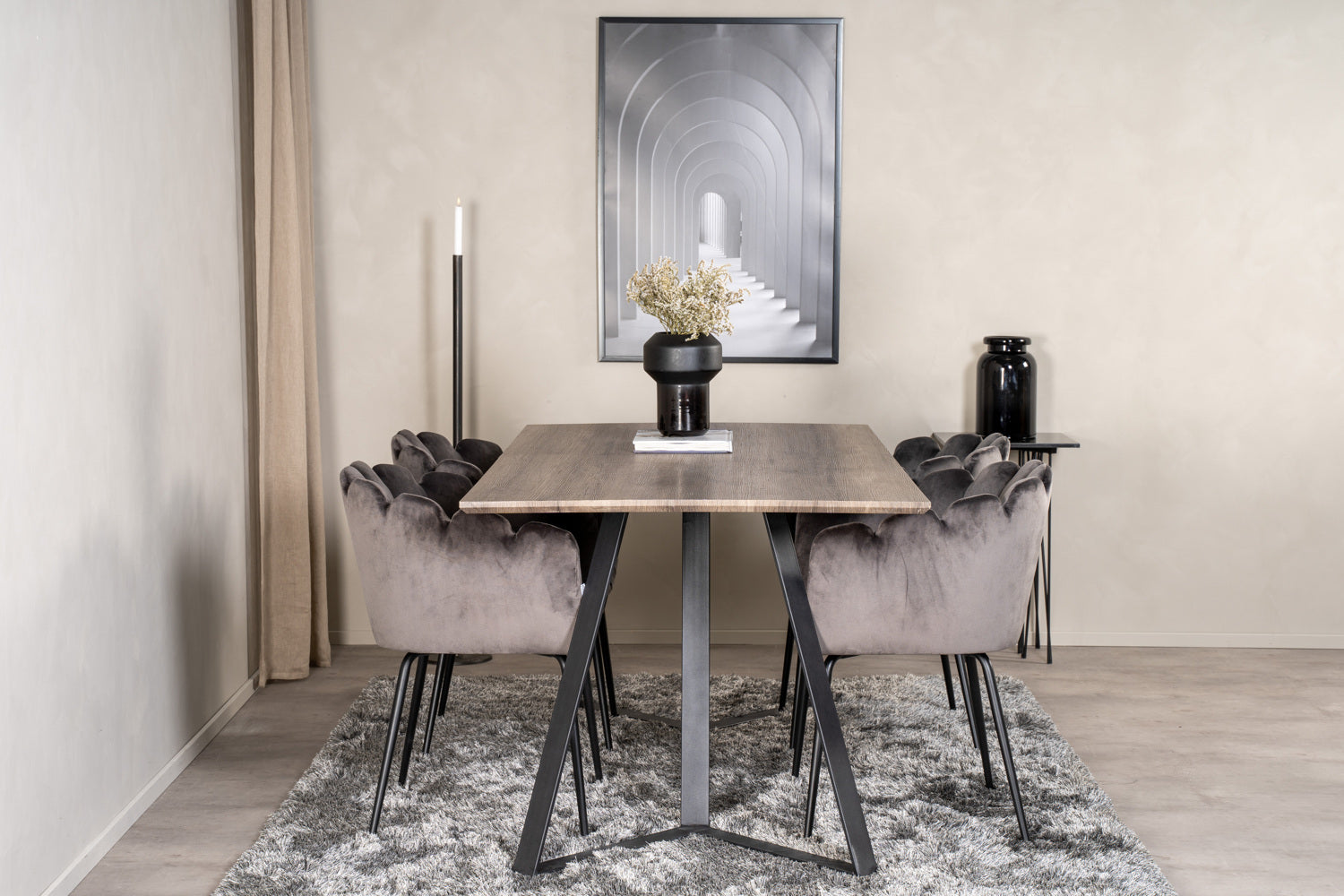 LIMHAMN MARINA Matbord 180x90 + 4 stolar-Venture Home-peaceofhome.se