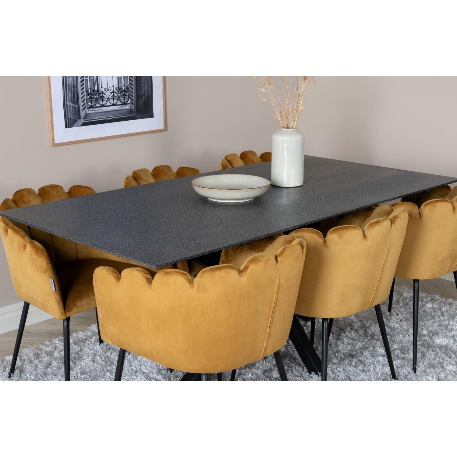 LIMHAMN PIAZZA Matbord 180x90 + 6 stolar-Venture Home-peaceofhome.se