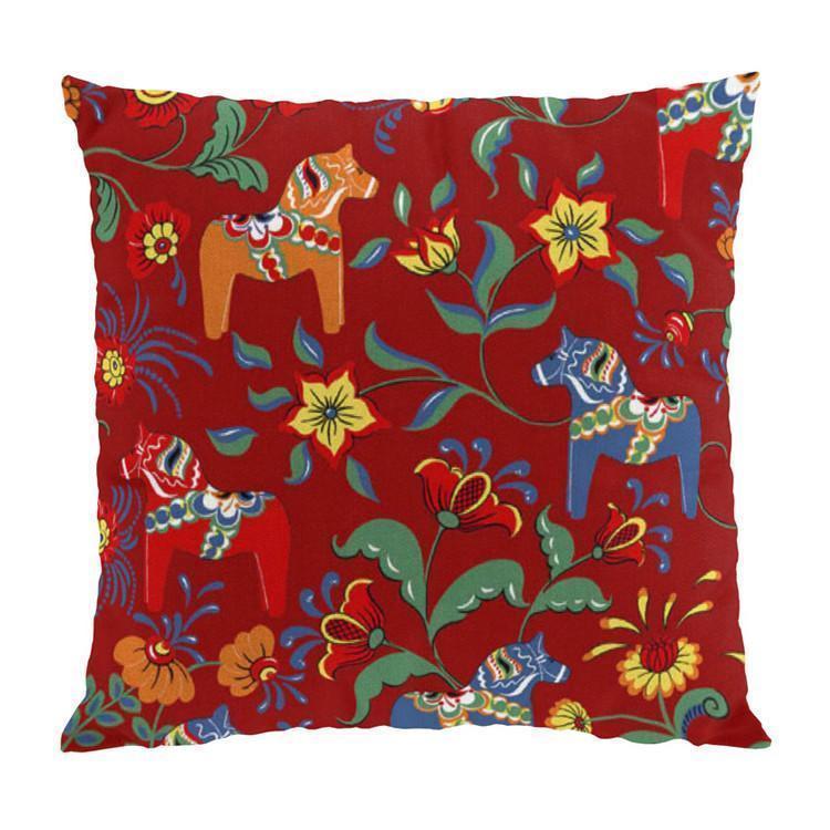 Leksand Kuddfodral 47x47 cm-Kuddfodral-Arvidssons Textil-Röd-peaceofhome.se