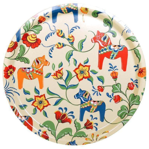 Leksand Rund Bricka 31 cm - Natur-Bricka-Arvidssons Textil-peaceofhome.se