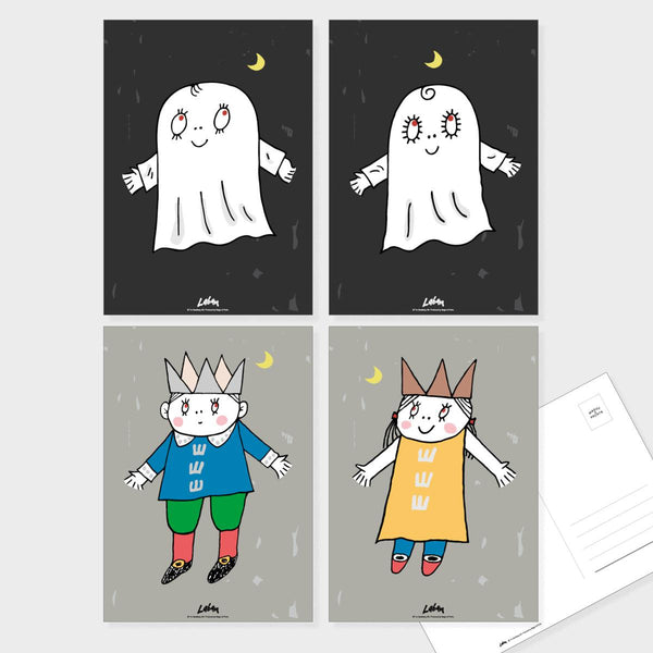 Lilla Spöket Laban MiniPosters / Vykort 4-pack-Poster-Magic & Prints-peaceofhome.se