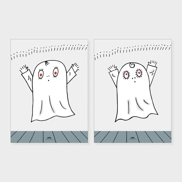 Lilla Spöket Laban Poster 2-pack - Laban & Labolina-Poster-Magic & Prints-A4 (21 x 30 cm)-peaceofhome.se