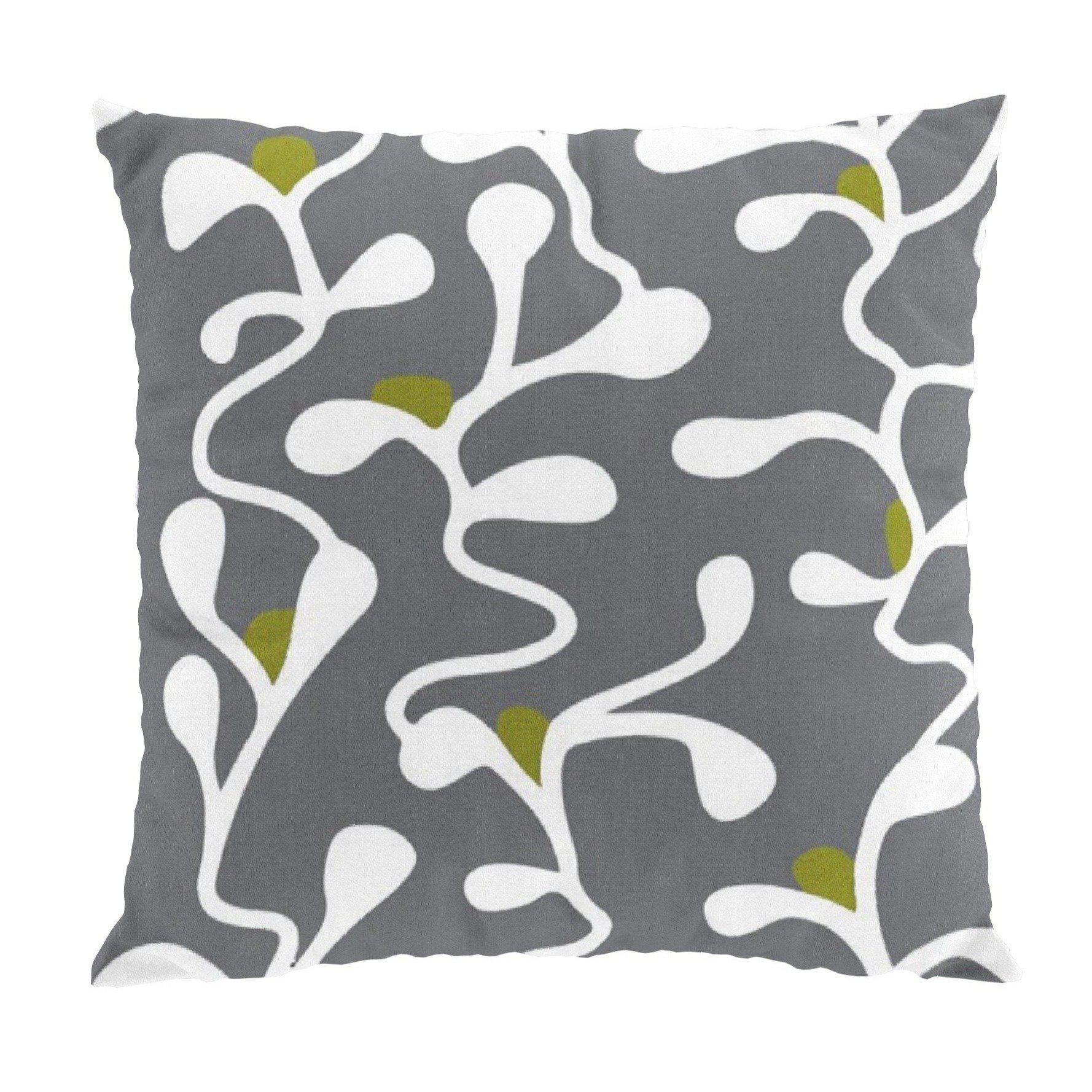 Lingonris Kuddfodral 47x47 cm-Kuddfodral-Arvidssons Textil-Grå / Lime-peaceofhome.se