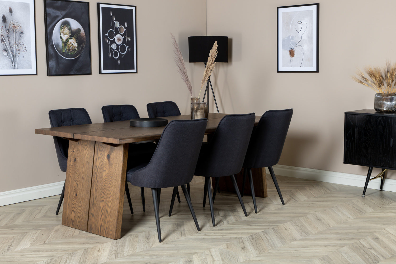 Logger Rektangulär Matgrupp-GR Dining Set-Venture Home-peaceofhome.se