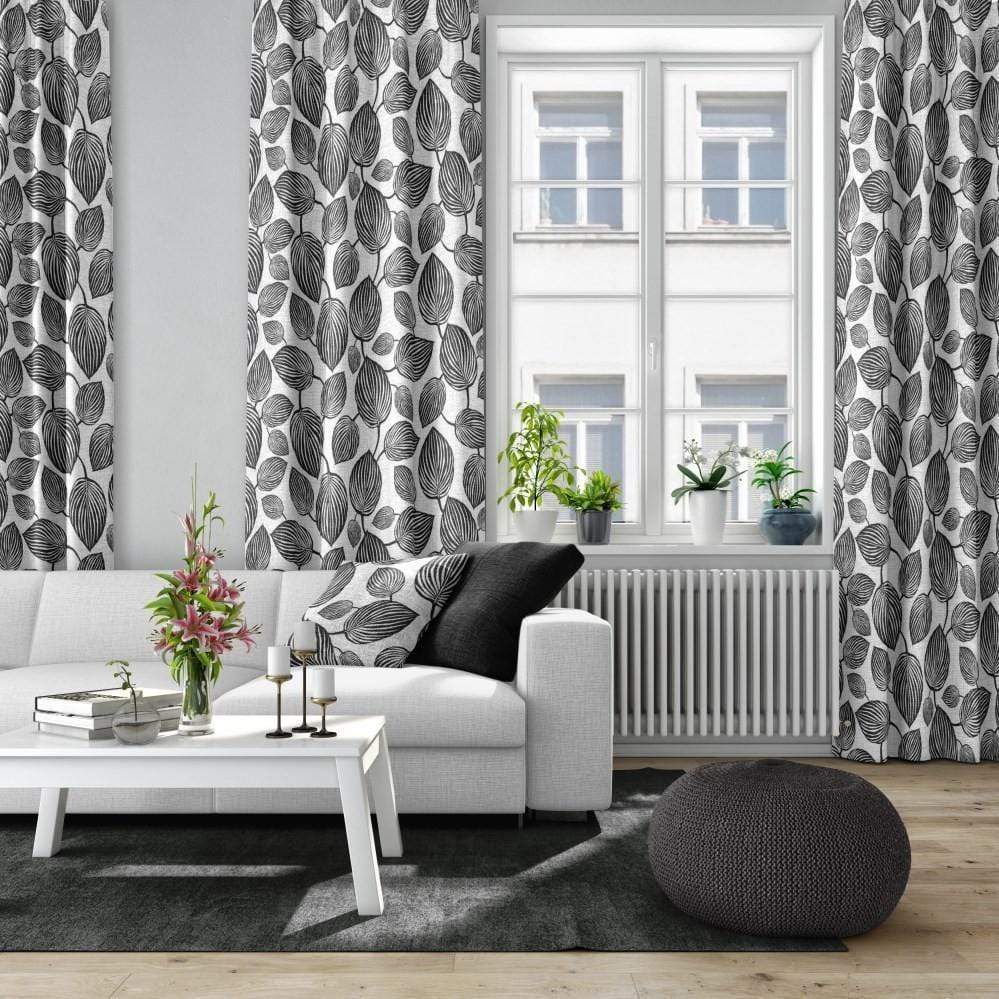 Lyckans Blad Multibandslängd (1 St) Gardiner - Svart/Vit-Gardinlängd-Arvidssons Textil-peaceofhome.se