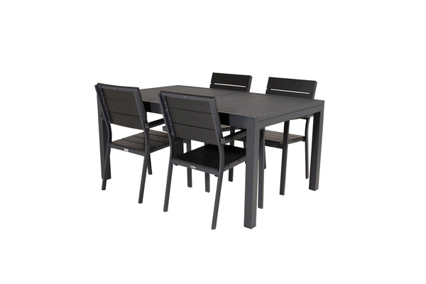 MARBELLA LEVELS Matbord 160/240x100 cm + 4 stolar | Utemöbler-Matgrupp Utomhus-Venture Home-peaceofhome.se