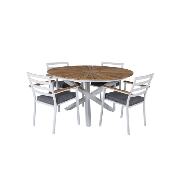MEXICO BRASILIA Matbord 140 cm + 4 stolar | Utemöbler-Matgrupp Utomhus-Venture Home-peaceofhome.se