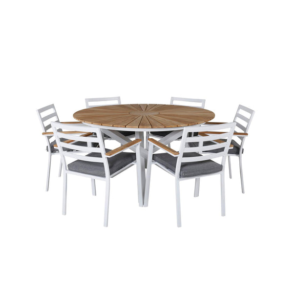 MEXICO BRASILIA Matbord 140 cm + 6 stolar | Utemöbler-Matgrupp Utomhus-Venture Home-peaceofhome.se