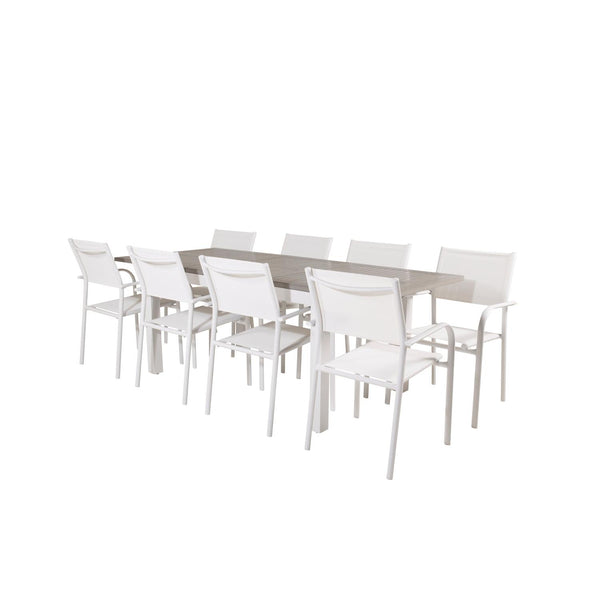Matbordet Albany & stolarna Santorini-Table Set-Venture Home-peaceofhome.se