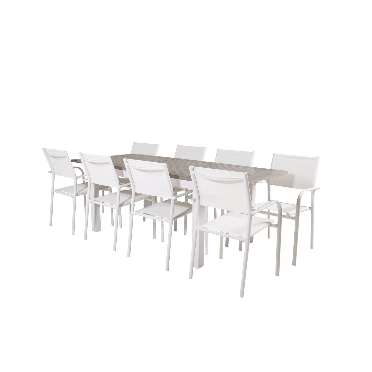 Matbordet Albany & stolarna Santorini-Table Set-Venture Home-peaceofhome.se