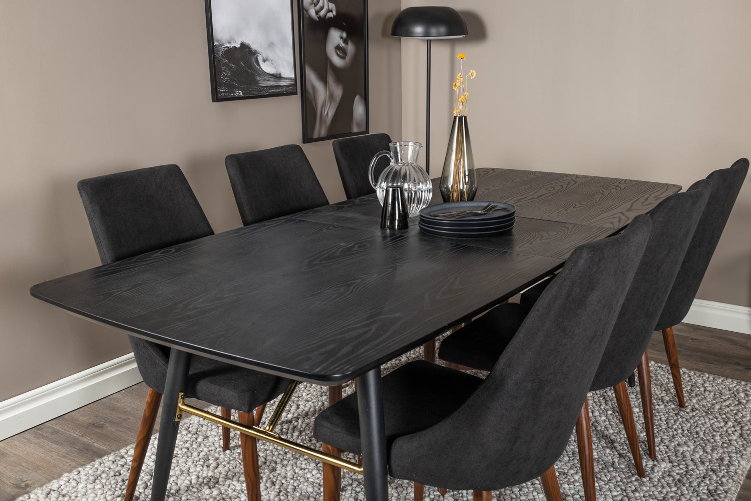 Matgrupp Gold med stolarna Leone-GR Dining Set-Venture Home-peaceofhome.se