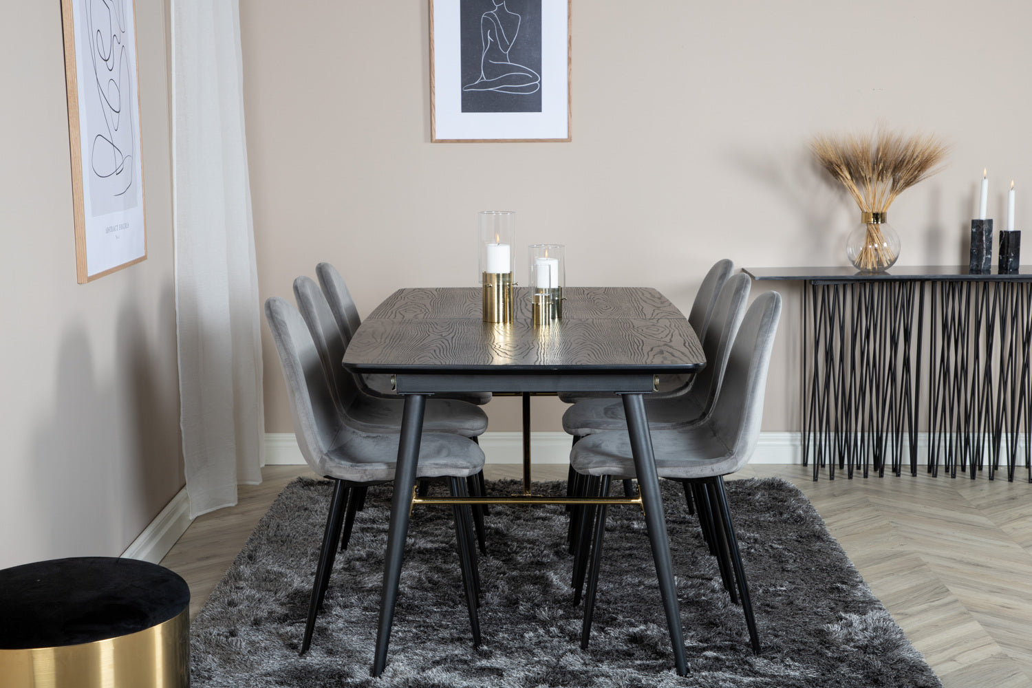 Matgrupp Gold med stolarna Polar-GR Dining Set-Venture Home-peaceofhome.se