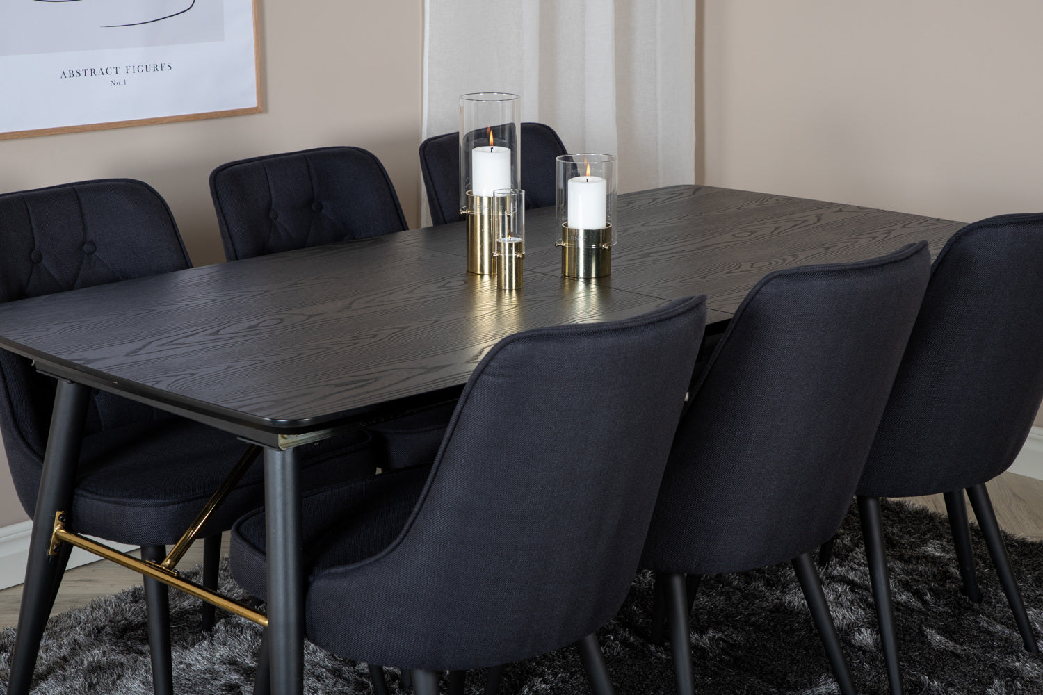 Matgrupp Gold med stolarna Velvet Deluxe-GR Dining Set-Venture Home-peaceofhome.se