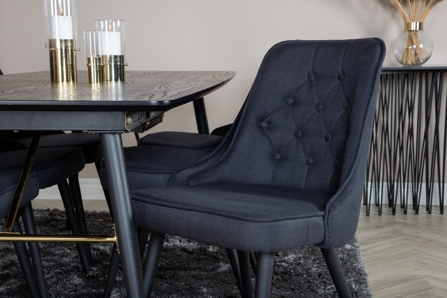 Matgrupp Gold med stolarna Velvet Deluxe-GR Dining Set-Venture Home-peaceofhome.se