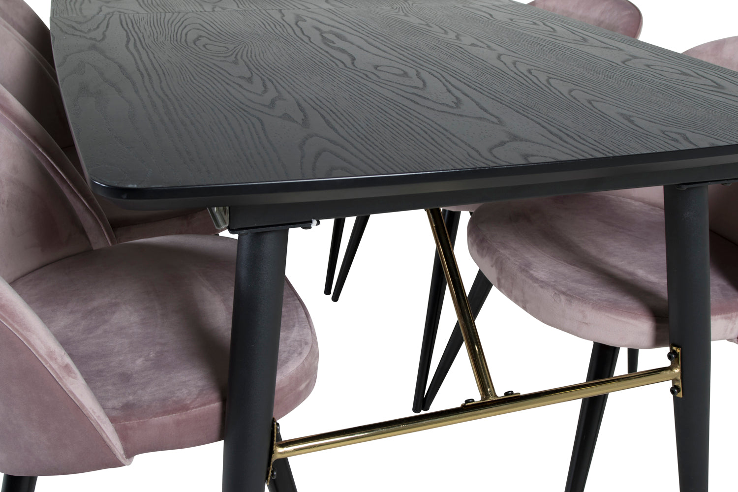 Matgrupp Gold med stolarna Velvet-GR Dining Set-Venture Home-peaceofhome.se