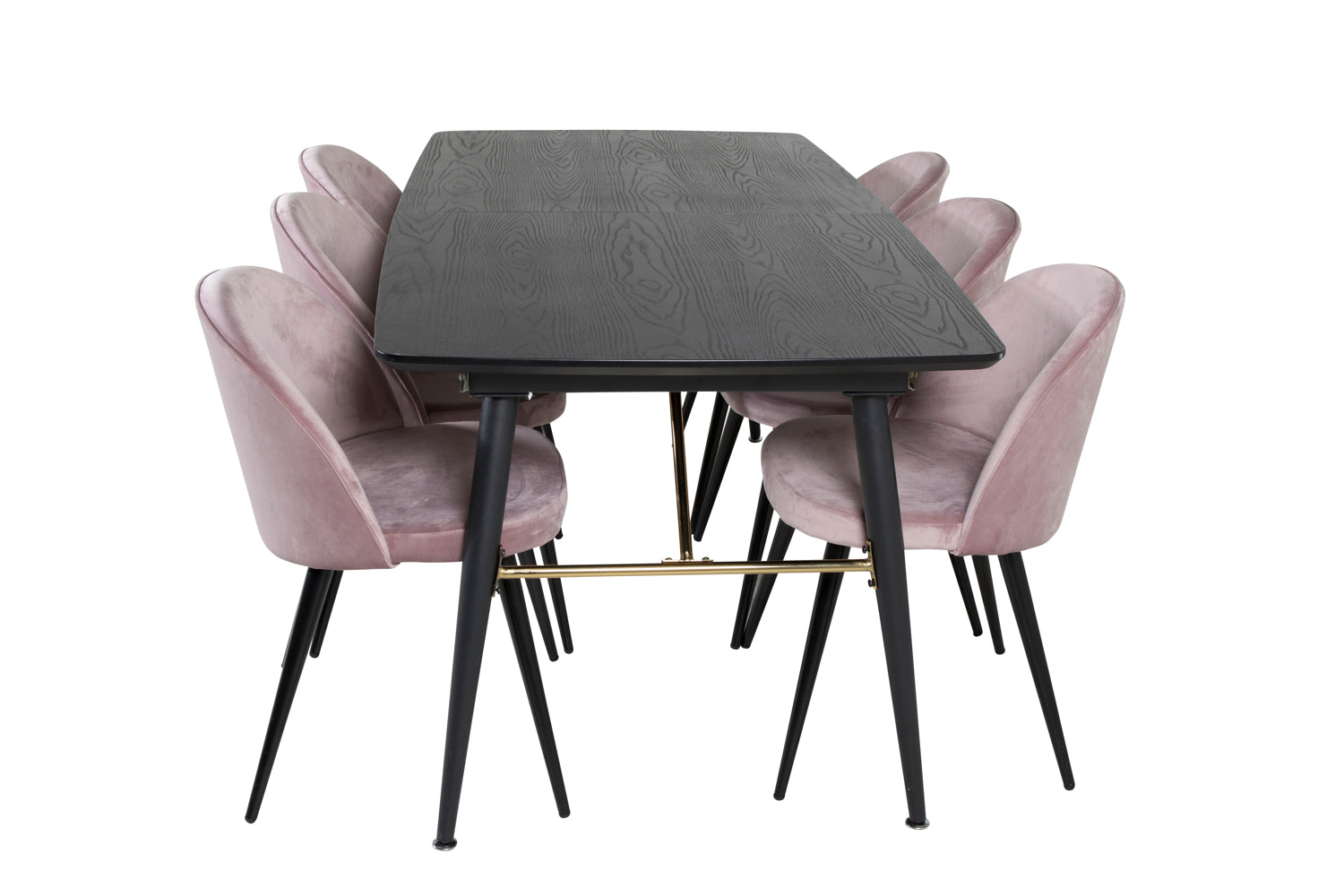 Matgrupp Gold med stolarna Velvet-GR Dining Set-Venture Home-peaceofhome.se