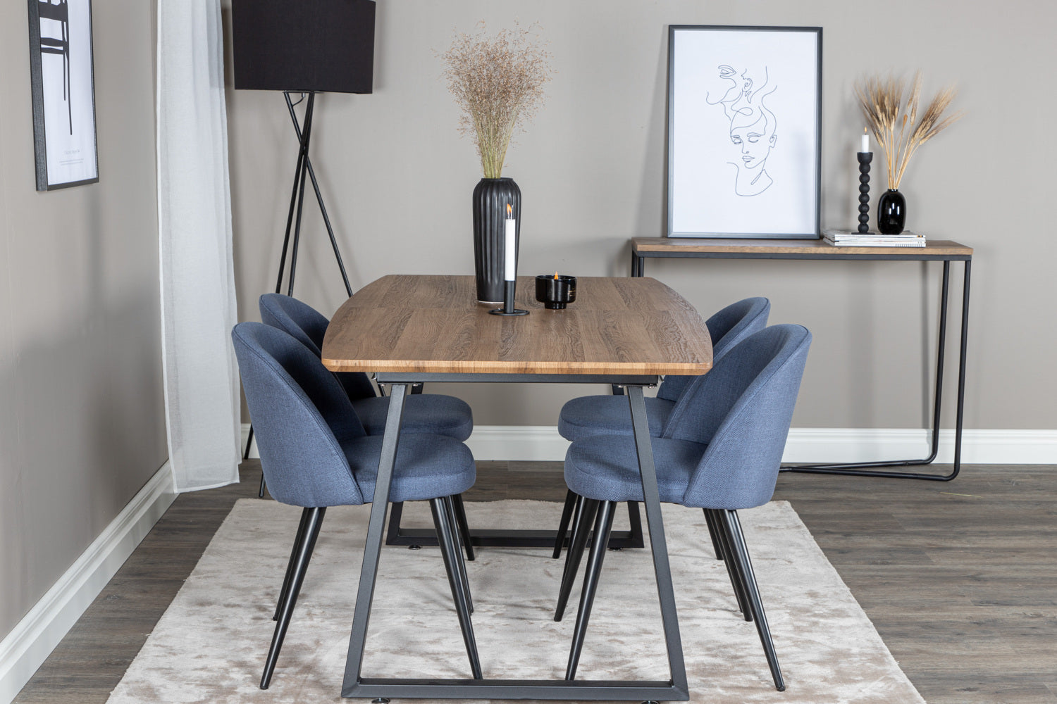 Matgrupp Inca med stolarna Velvet-GR Dining Set-Venture Home-peaceofhome.se