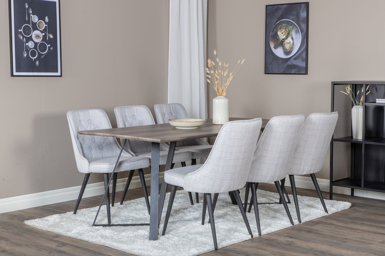 Matgrupp Marina med stolarna Velvet Deluxe-GR Dining Set-Venture Home-peaceofhome.se