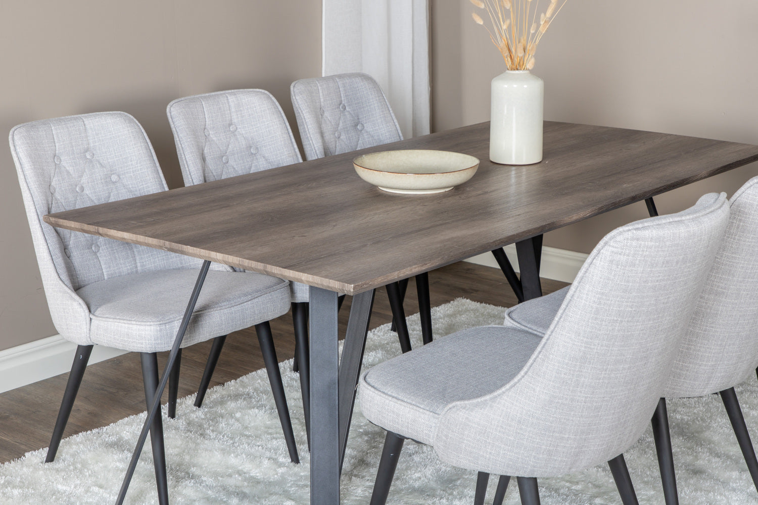 Matgrupp Marina med stolarna Velvet Deluxe-GR Dining Set-Venture Home-peaceofhome.se