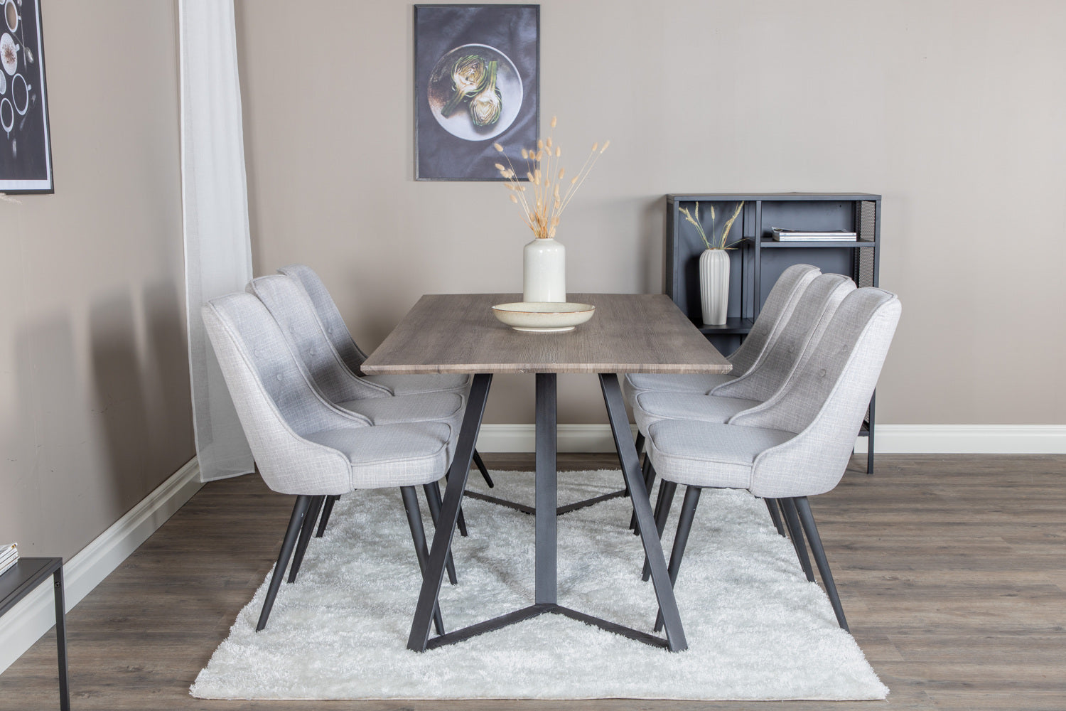 Matgrupp Marina med stolarna Velvet Deluxe-GR Dining Set-Venture Home-peaceofhome.se