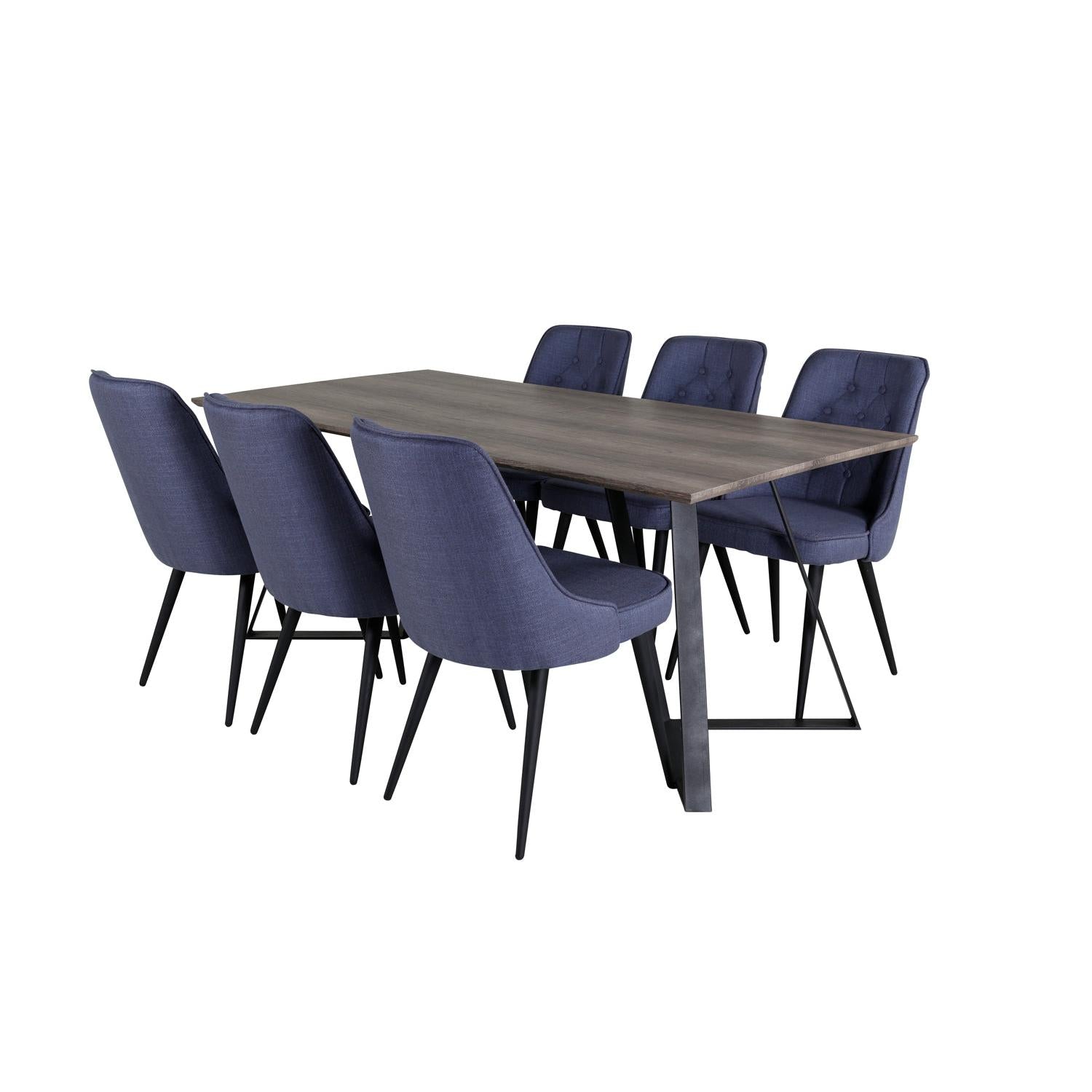 Matgrupp Marina med stolarna Velvet Deluxe-GR Dining Set-Venture Home-peaceofhome.se