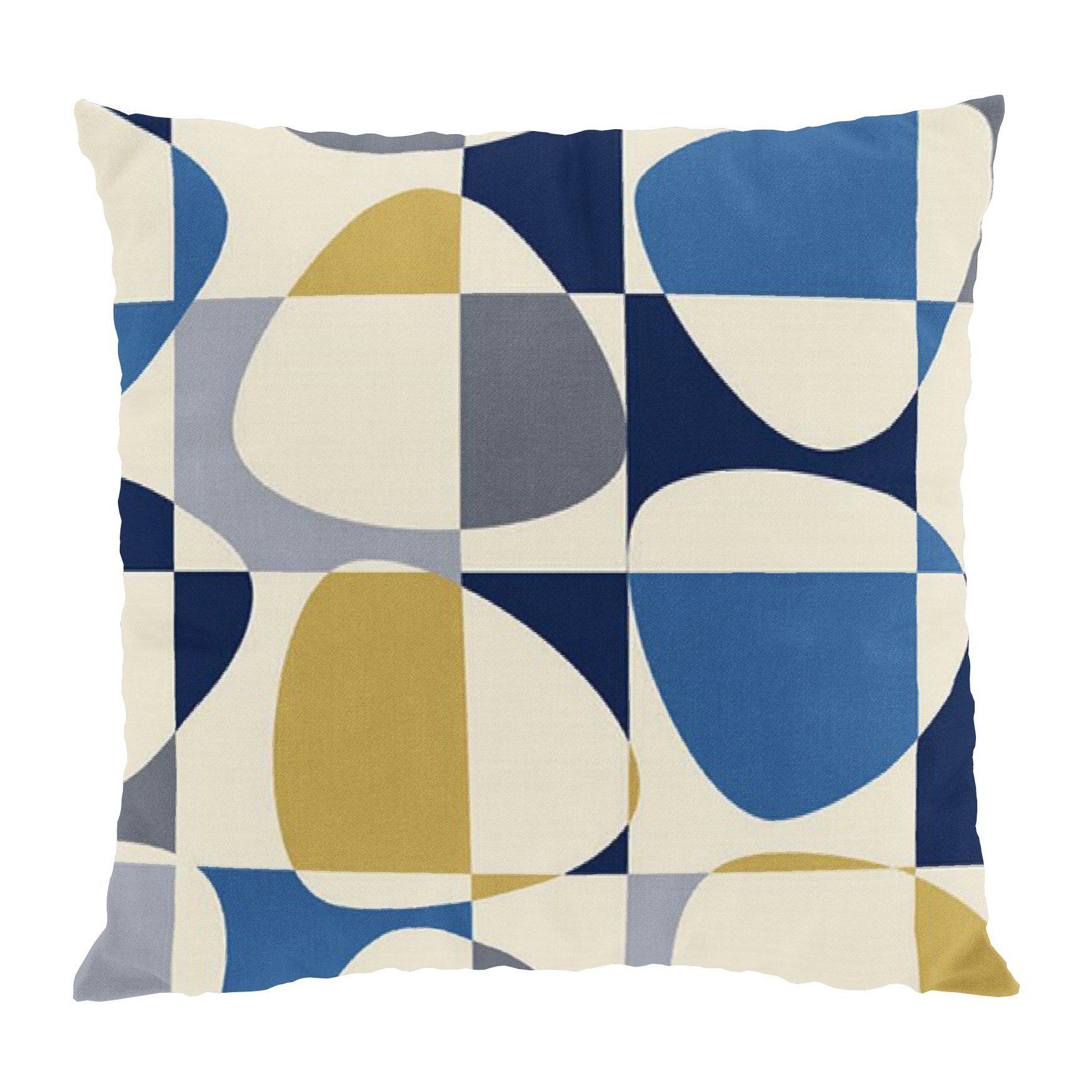 Mosaik Kuddfodral 47x47 cm-Kuddfodral-Arvidssons Textil-Blå-peaceofhome.se