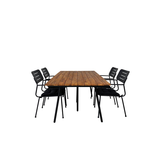 NICKE CHAN Matbord 200x100 cm + 4 stolar | Utemöbler-Matgrupp Utomhus-Venture Home-peaceofhome.se