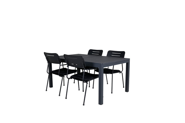 NICKE MARBELLA Matbord 160/240x100 cm + 4 stolar | Utemöbler-Matgrupp Utomhus-Venture Home-peaceofhome.se