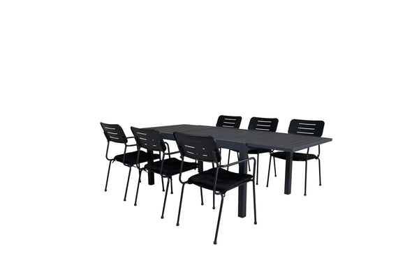 NICKE MARBELLA Matbord 160/240x100 cm + 6 stolar | Utemöbler-Matgrupp Utomhus-Venture Home-peaceofhome.se