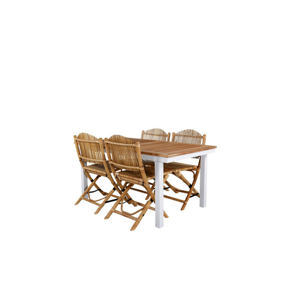 PANAMA CANE Matbord 152/210x90 cm + 4 stolar | Utemöbler-Matgrupp Utomhus-Venture Home-peaceofhome.se