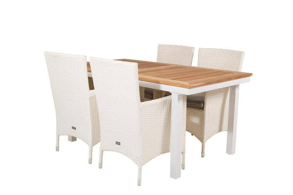 PANAMA MALIN Matbord 160/240x90cm + 4 stolar | Utemöbler-Matgrupp Utomhus-Venture Home-peaceofhome.se