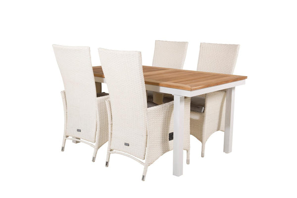 PANAMA PADOVA Matbord 160/240x90cm + 4 stolar | Utemöbler-Matgrupp Utomhus-Venture Home-peaceofhome.se