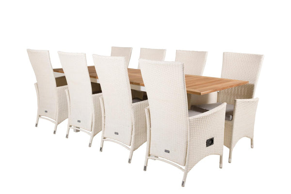 PANAMA PADOVA Matbord 160/240x90cm + 8 stolar | Utemöbler-Matgrupp Utomhus-Venture Home-peaceofhome.se