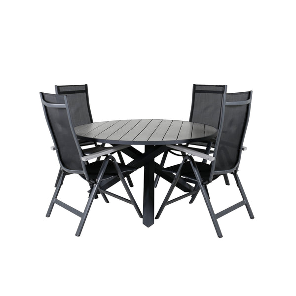 PARMA ALBANY Matbord 140 cm + 4 stolar | Utemöbler-Matgrupp Utomhus-Venture Home-peaceofhome.se