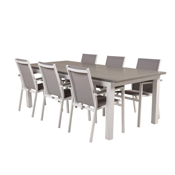 PARMA ALBANY Matbord 224/324x100 cm + 6 stolar | Utemöbler-Venture Home-peaceofhome.se