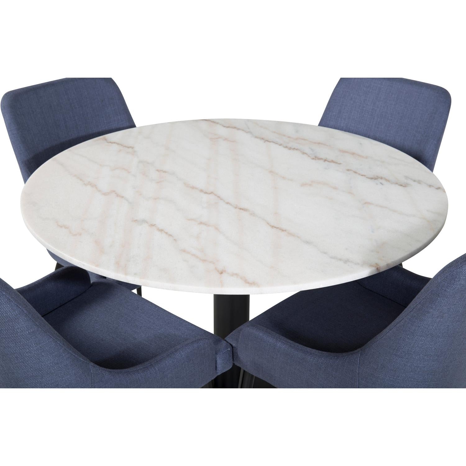 PLAZA ESTELLE Matbord ø106 + 4 stolar-Venture Home-peaceofhome.se