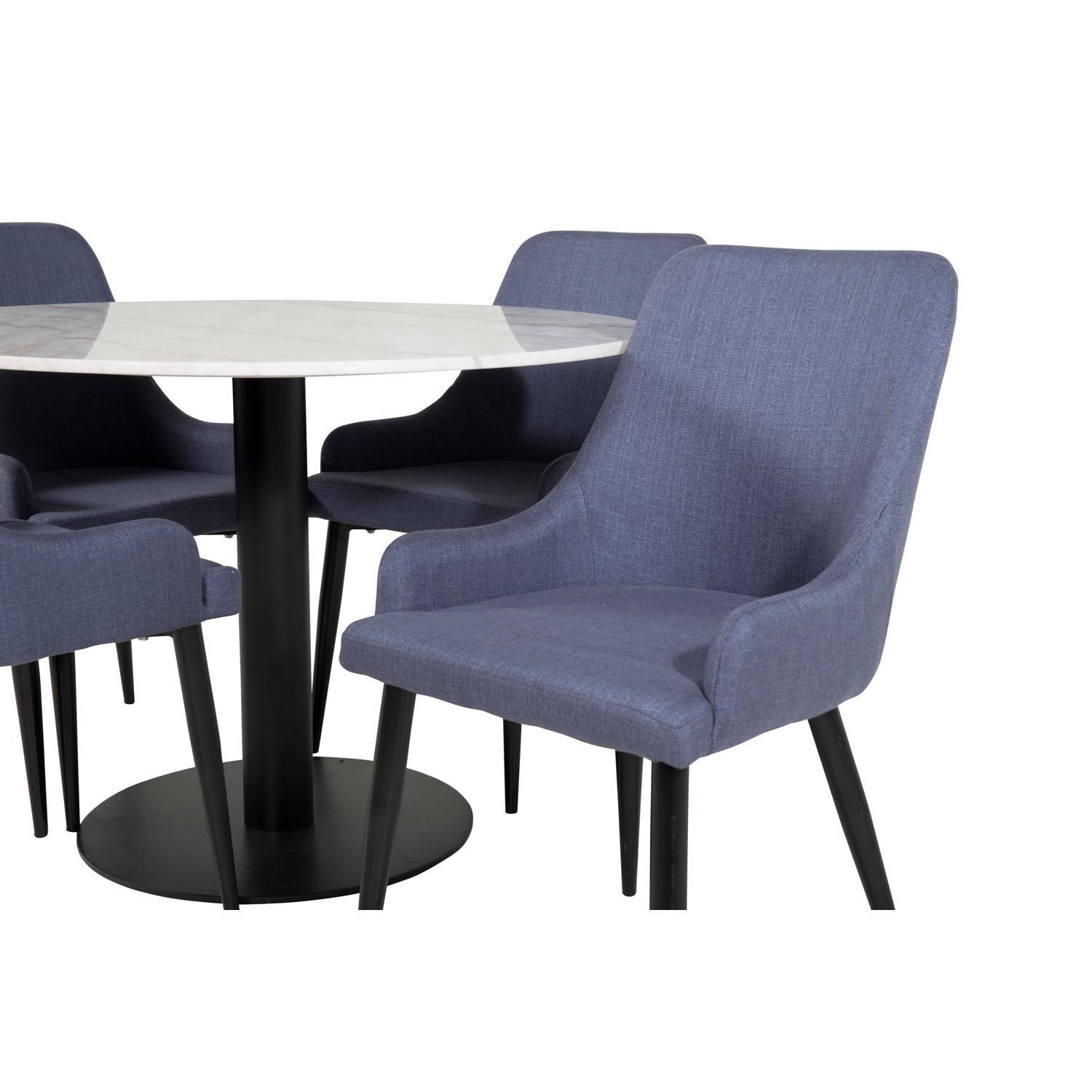 PLAZA ESTELLE Matbord ø106 + 4 stolar-Venture Home-peaceofhome.se