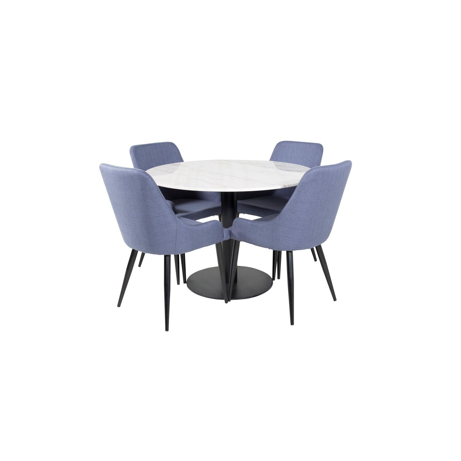 PLAZA ESTELLE Matbord ø106 + 4 stolar-Venture Home-peaceofhome.se