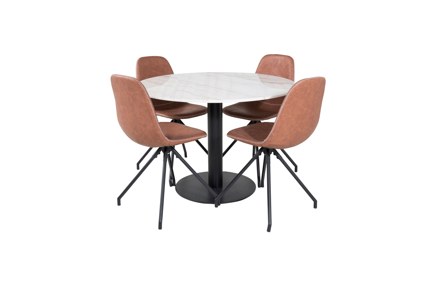 POLAR ESTELLE Matbord ø106 + 4 stolar-Venture Home-peaceofhome.se