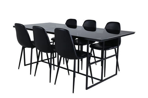 POLAR LEIF Matbord 200x90 + 6 stolar-Venture Home-peaceofhome.se