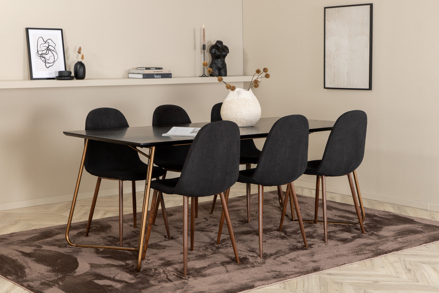 POLAR PETRA Matbord 190x90 + 6 stolar-Venture Home-peaceofhome.se