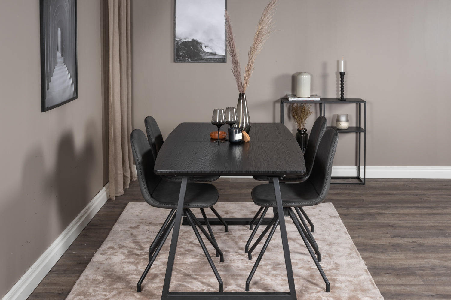 POLAR INCA Matbord 120/160x90 + 4 stolar-Venture Home-peaceofhome.se