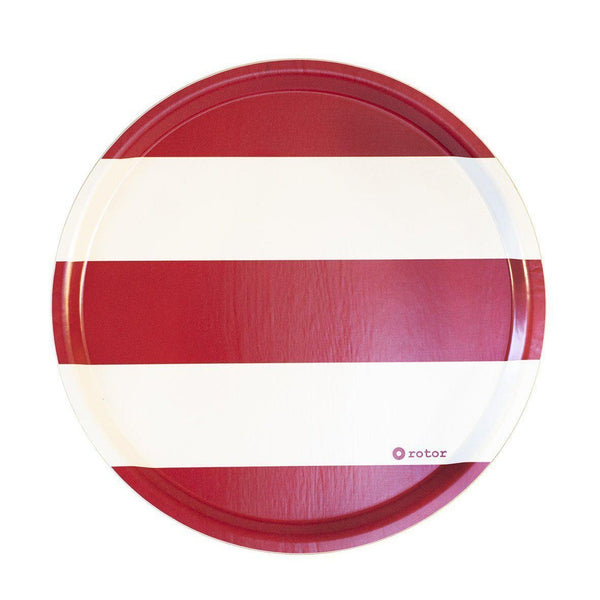 Rund bricka "Stripes" - Röd-Bricka-Rotor Design-peaceofhome.se