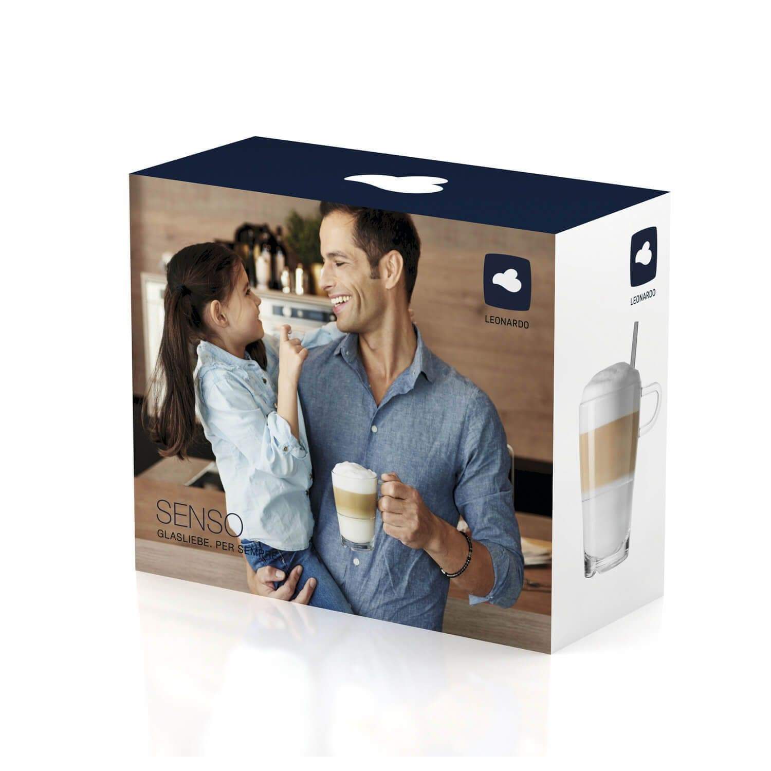 SENSO Kaffeset Latte Macchiato (Kaffekopp + sked) 2 st.-Kaffeglas-Leonardo-peaceofhome.se