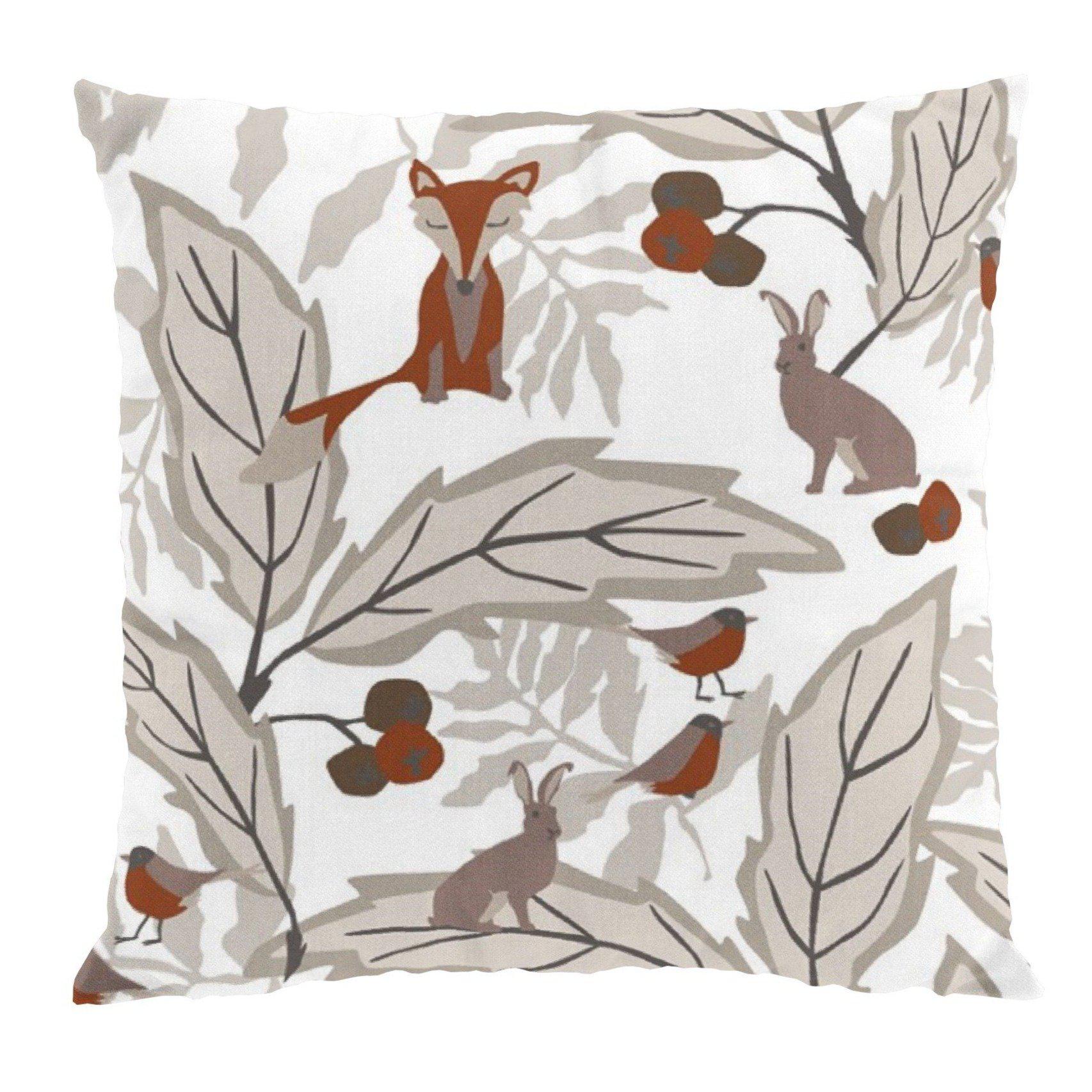 Skogens Vänner Kuddfodral 47x47 cm-Kuddfodral-Arvidssons Textil-Beige-peaceofhome.se