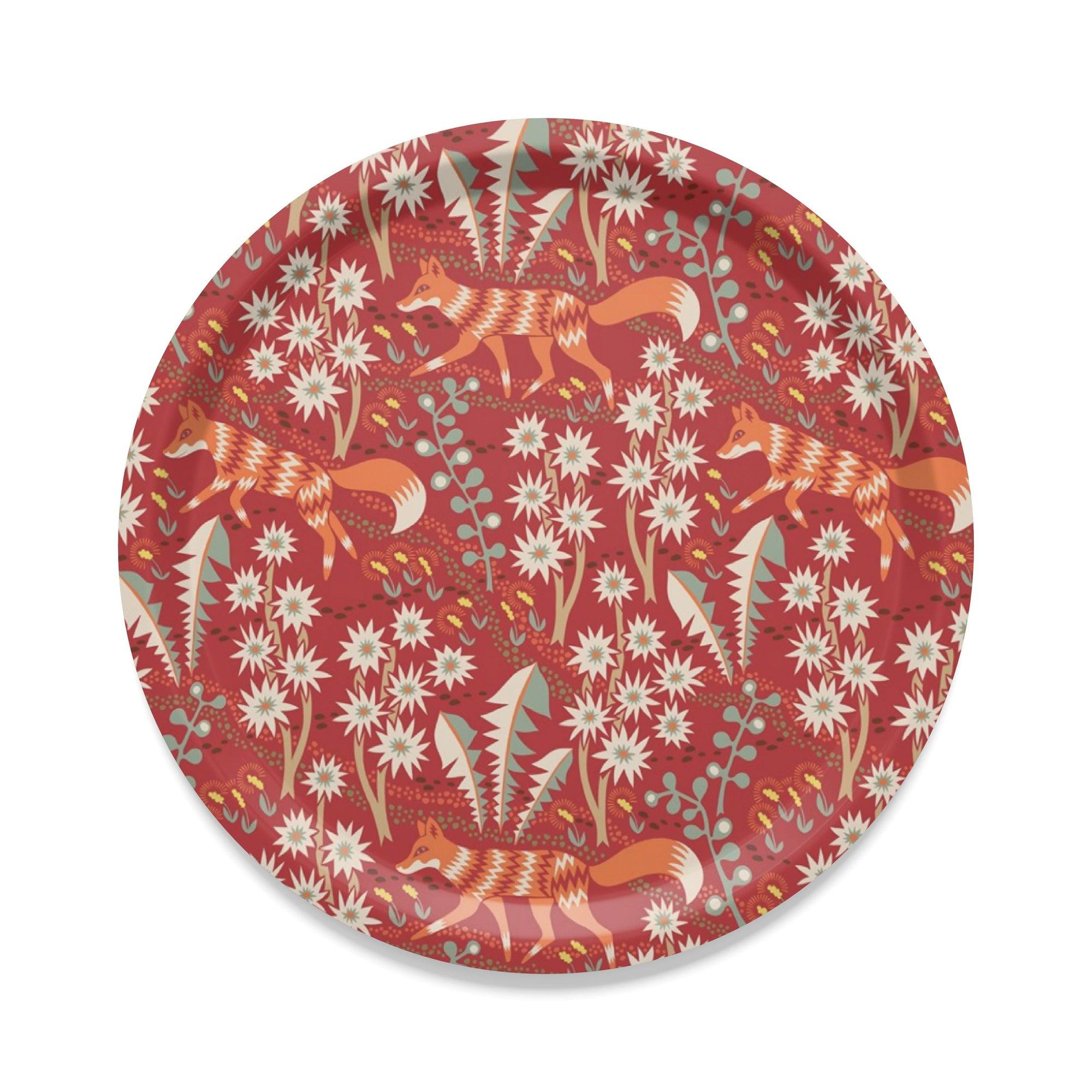 Stjärnspeja Rund Bricka 31 cm-Bricka-Arvidssons Textil-Röd-peaceofhome.se