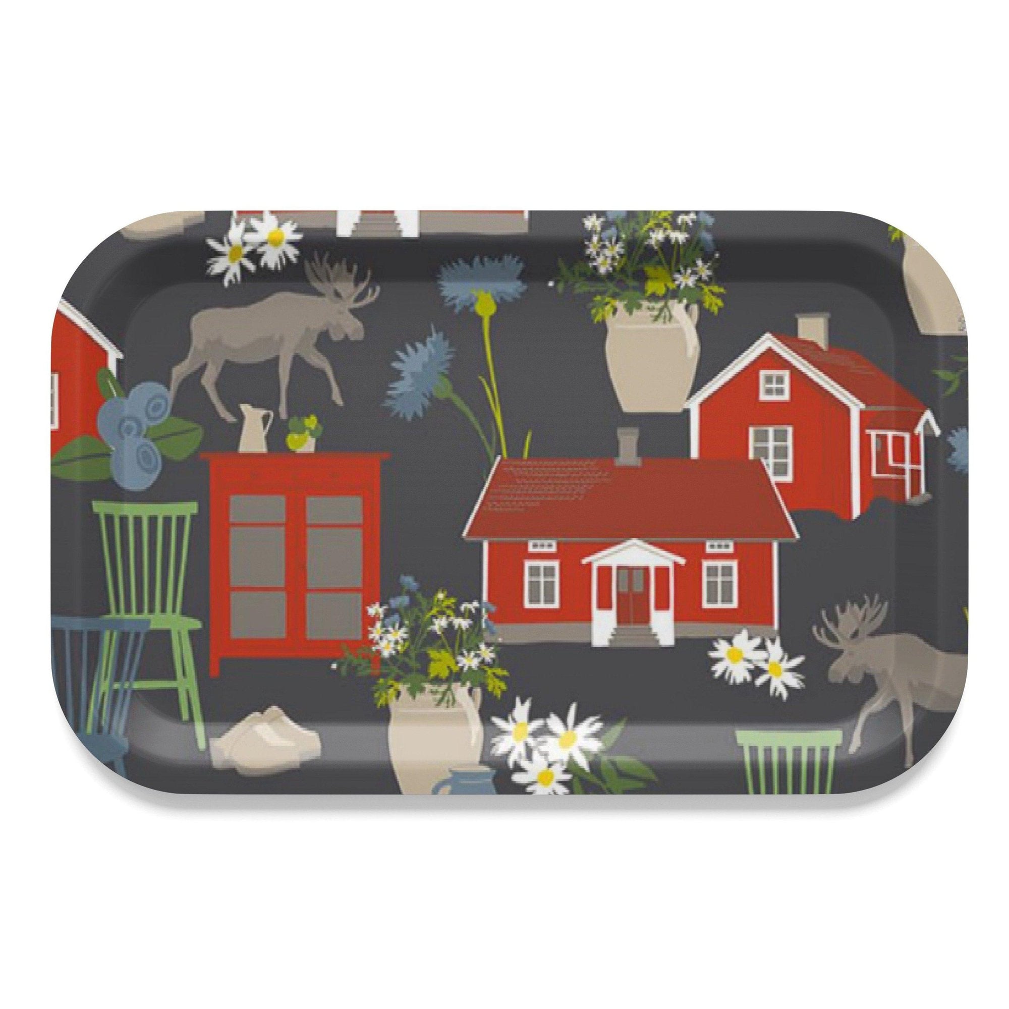 Strövtåg Bricka-Bricka-Arvidssons Textil-Mörkgrå-peaceofhome.se