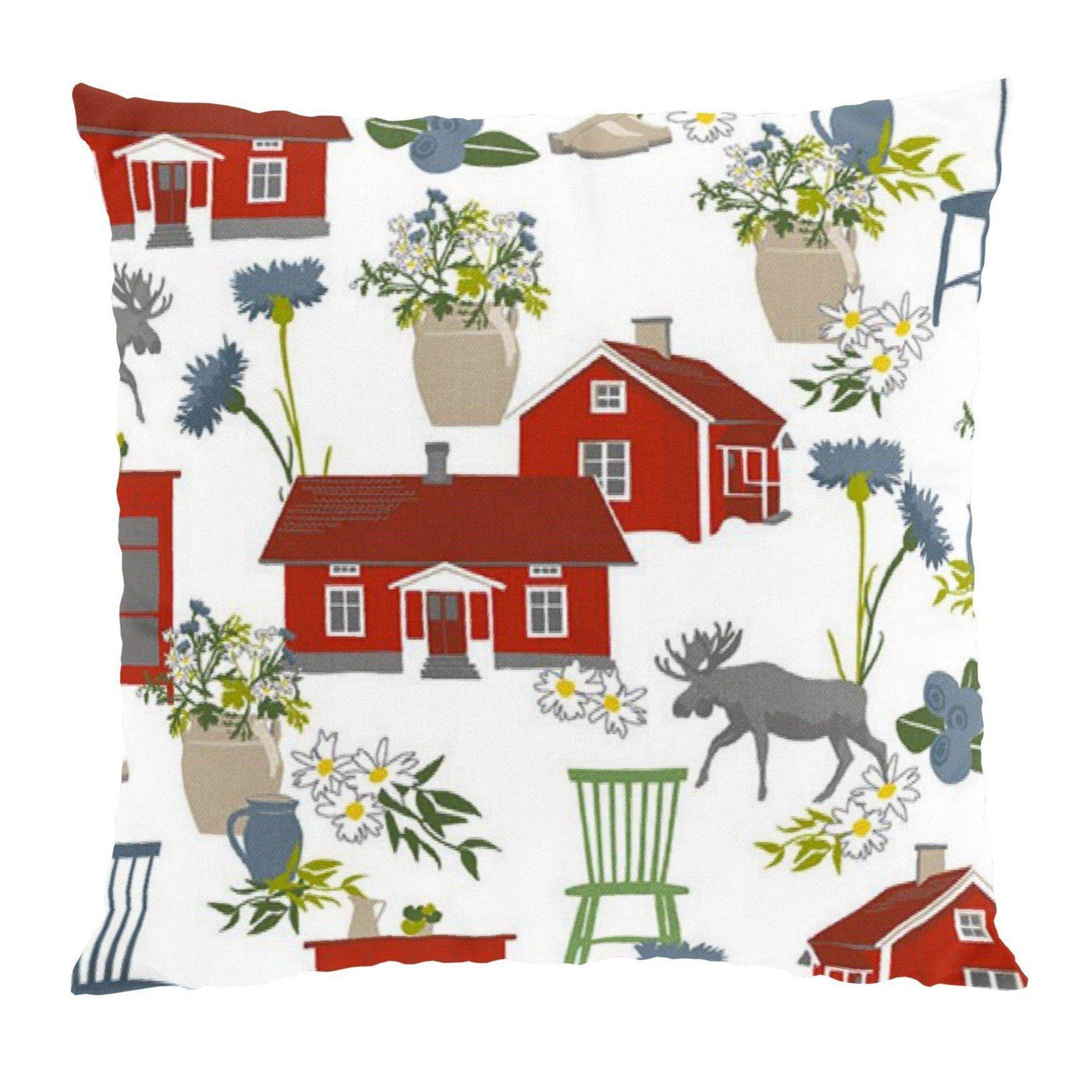 Strövtåg Kuddfodral 47x47 cm-Kuddfodral-Arvidssons Textil-Vit-peaceofhome.se
