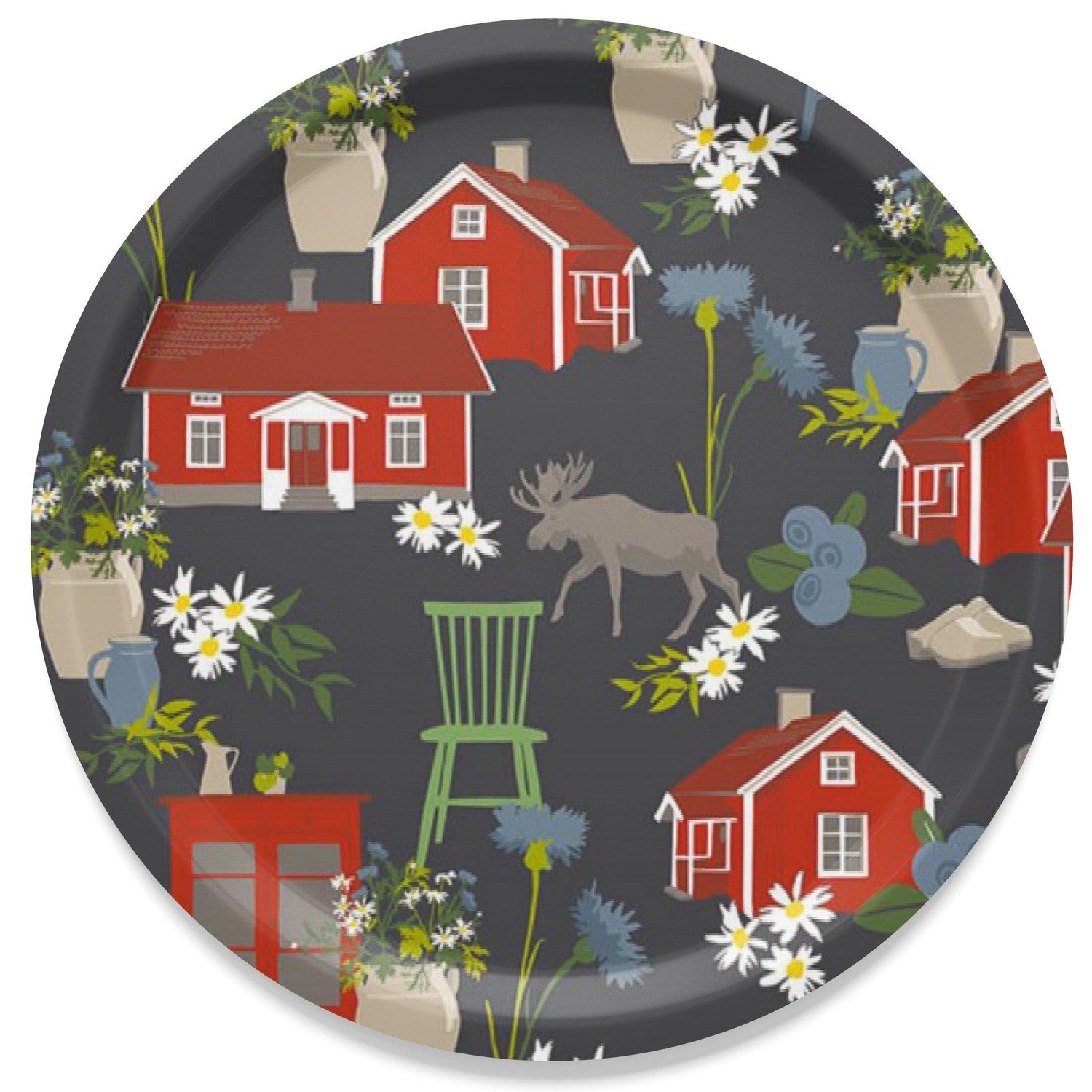 Strövtåg Rund Bricka 31 cm-Bricka-Arvidssons Textil-peaceofhome.se